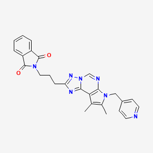 molecular formula C26H23N7O2 B4541928 2-{3-[8,9-dimethyl-7-(4-pyridinylmethyl)-7H-pyrrolo[3,2-e][1,2,4]triazolo[1,5-c]pyrimidin-2-yl]propyl}-1H-isoindole-1,3(2H)-dione 
