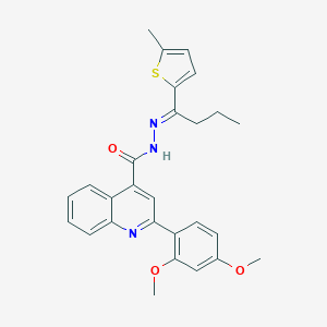 2-(2,4-dimethoxyphenyl)-N'-[1-(5-methyl-2-thienyl)butylidene]-4-quinolinecarbohydrazide