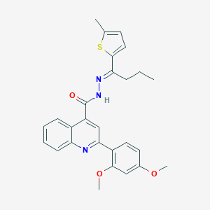 molecular formula C27H27N3O3S B454193 2-(2,4-dimethoxyphenyl)-N'-[1-(5-methyl-2-thienyl)butylidene]-4-quinolinecarbohydrazide 