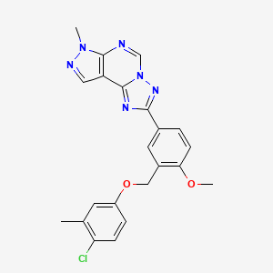 molecular formula C22H19ClN6O2 B4541931 2-{3-[(4-chloro-3-methylphenoxy)methyl]-4-methoxyphenyl}-7-methyl-7H-pyrazolo[4,3-e][1,2,4]triazolo[1,5-c]pyrimidine 