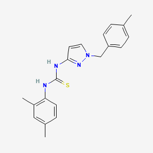 molecular formula C20H22N4S B4541945 N-(2,4-dimethylphenyl)-N'-[1-(4-methylbenzyl)-1H-pyrazol-3-yl]thiourea 