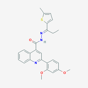 2-(2,4-dimethoxyphenyl)-N'-[1-(5-methyl-2-thienyl)propylidene]-4-quinolinecarbohydrazide