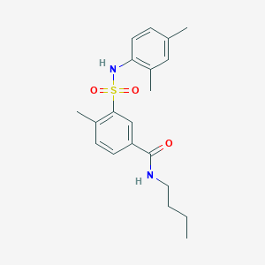 molecular formula C20H26N2O3S B4541957 N-butyl-3-{[(2,4-dimethylphenyl)amino]sulfonyl}-4-methylbenzamide 
