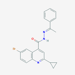 6-bromo-2-cyclopropyl-N'-(1-phenylethylidene)-4-quinolinecarbohydrazide