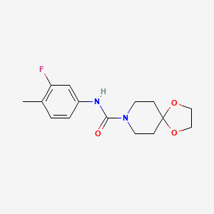 molecular formula C15H19FN2O3 B4541969 N-(3-fluoro-4-methylphenyl)-1,4-dioxa-8-azaspiro[4.5]decane-8-carboxamide 