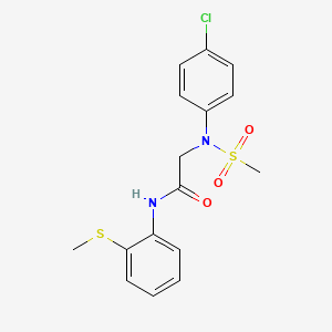 molecular formula C16H17ClN2O3S2 B4541975 N~2~-(4-chlorophenyl)-N~2~-(methylsulfonyl)-N~1~-[2-(methylthio)phenyl]glycinamide 