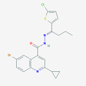 6-bromo-N'-[1-(5-chloro-2-thienyl)butylidene]-2-cyclopropyl-4-quinolinecarbohydrazide