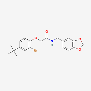 molecular formula C20H22BrNO4 B4541988 N-(1,3-benzodioxol-5-ylmethyl)-2-(2-bromo-4-tert-butylphenoxy)acetamide 