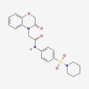 molecular formula C21H23N3O5S B4541992 2-(3-oxo-2,3-dihydro-4H-1,4-benzoxazin-4-yl)-N-[4-(1-piperidinylsulfonyl)phenyl]acetamide 