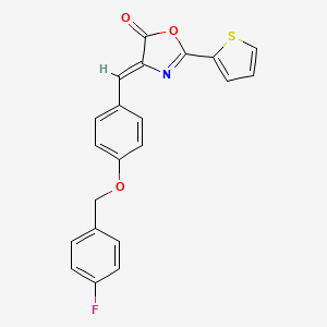 molecular formula C21H14FNO3S B4541993 4-{4-[(4-fluorobenzyl)oxy]benzylidene}-2-(2-thienyl)-1,3-oxazol-5(4H)-one 