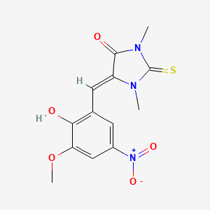 5-(2-hydroxy-3-methoxy-5-nitrobenzylidene)-1,3-dimethyl-2-thioxo-4-imidazolidinone