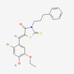 5-(2-bromo-5-ethoxy-4-hydroxybenzylidene)-3-(3-phenylpropyl)-2-thioxo-1,3-thiazolidin-4-one