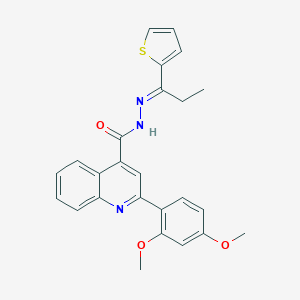 molecular formula C25H23N3O3S B454202 2-(2,4-dimethoxyphenyl)-N'-[1-(2-thienyl)propylidene]-4-quinolinecarbohydrazide 