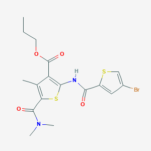 molecular formula C17H19BrN2O4S2 B4542025 propyl 2-{[(4-bromo-2-thienyl)carbonyl]amino}-5-[(dimethylamino)carbonyl]-4-methyl-3-thiophenecarboxylate 