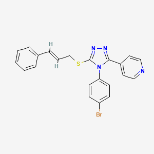 4-{4-(4-bromophenyl)-5-[(3-phenyl-2-propen-1-yl)thio]-4H-1,2,4-triazol-3-yl}pyridine