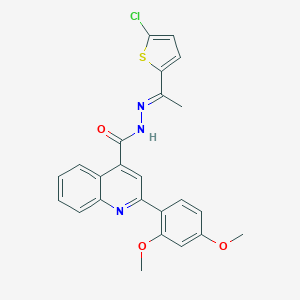 molecular formula C24H20ClN3O3S B454203 N'-[1-(5-chloro-2-thienyl)ethylidene]-2-(2,4-dimethoxyphenyl)-4-quinolinecarbohydrazide 