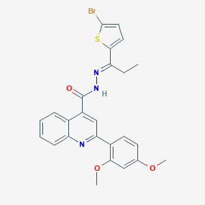molecular formula C25H22BrN3O3S B454204 N'-[1-(5-bromo-2-thienyl)propylidene]-2-(2,4-dimethoxyphenyl)-4-quinolinecarbohydrazide 