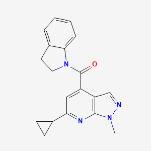 molecular formula C19H18N4O B4542048 6-cyclopropyl-4-(2,3-dihydro-1H-indol-1-ylcarbonyl)-1-methyl-1H-pyrazolo[3,4-b]pyridine 