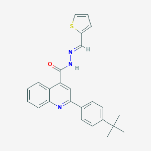 molecular formula C25H23N3OS B454205 2-(4-tert-butylphenyl)-N'-(2-thienylmethylene)-4-quinolinecarbohydrazide 