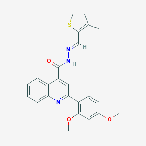 molecular formula C24H21N3O3S B454207 2-(2,4-dimethoxyphenyl)-N'-[(3-methyl-2-thienyl)methylene]-4-quinolinecarbohydrazide 