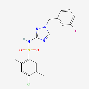 molecular formula C17H16ClFN4O2S B4542073 4-chloro-N-[1-(3-fluorobenzyl)-1H-1,2,4-triazol-3-yl]-2,5-dimethylbenzenesulfonamide 