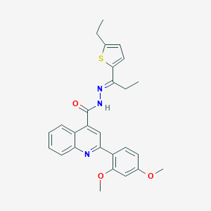 molecular formula C27H27N3O3S B454208 2-(2,4-dimethoxyphenyl)-N'-[1-(5-ethyl-2-thienyl)propylidene]-4-quinolinecarbohydrazide 