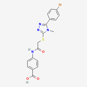 molecular formula C18H15BrN4O3S B4542095 4-[({[5-(4-bromophenyl)-4-methyl-4H-1,2,4-triazol-3-yl]thio}acetyl)amino]benzoic acid 