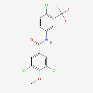 molecular formula C15H9Cl3F3NO2 B4542098 3,5-dichloro-N-[4-chloro-3-(trifluoromethyl)phenyl]-4-methoxybenzamide 