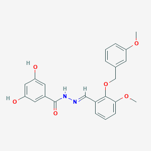 molecular formula C23H22N2O6 B4542117 3,5-dihydroxy-N'-{3-methoxy-2-[(3-methoxybenzyl)oxy]benzylidene}benzohydrazide 