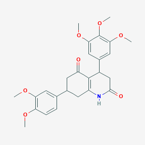 molecular formula C26H29NO7 B4542127 7-(3,4-dimethoxyphenyl)-4-(3,4,5-trimethoxyphenyl)-4,6,7,8-tetrahydro-2,5(1H,3H)-quinolinedione 