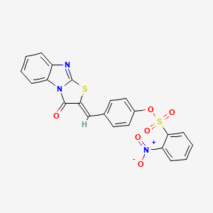 molecular formula C22H13N3O6S2 B4542148 4-[(3-oxo[1,3]thiazolo[3,2-a]benzimidazol-2(3H)-ylidene)methyl]phenyl 2-nitrobenzenesulfonate 