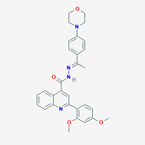 molecular formula C30H30N4O4 B454215 2-(2,4-dimethoxyphenyl)-N'-{1-[4-(4-morpholinyl)phenyl]ethylidene}-4-quinolinecarbohydrazide 