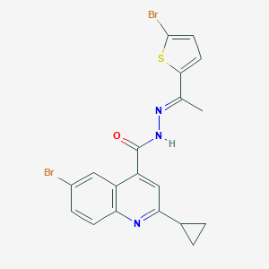 molecular formula C19H15Br2N3OS B454216 6-bromo-N'-[1-(5-bromo-2-thienyl)ethylidene]-2-cyclopropyl-4-quinolinecarbohydrazide 