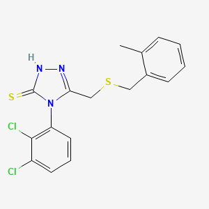 molecular formula C17H15Cl2N3S2 B4542189 4-(2,3-dichlorophenyl)-5-{[(2-methylbenzyl)thio]methyl}-4H-1,2,4-triazole-3-thiol 