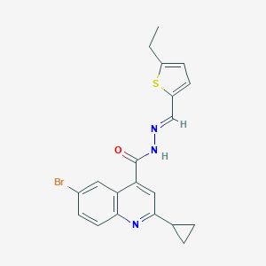 molecular formula C20H18BrN3OS B454219 6-bromo-2-cyclopropyl-N'-[(5-ethyl-2-thienyl)methylene]-4-quinolinecarbohydrazide 