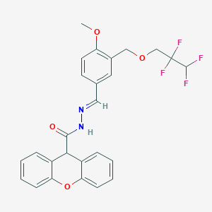 molecular formula C26H22F4N2O4 B454220 N'-{4-methoxy-3-[(2,2,3,3-tetrafluoropropoxy)methyl]benzylidene}-9H-xanthene-9-carbohydrazide 