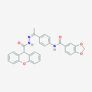 N-(4-{(1Z)-1-[2-(9H-xanthen-9-ylcarbonyl)hydrazinylidene]ethyl}phenyl)-1,3-benzodioxole-5-carboxamide