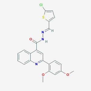 molecular formula C23H18ClN3O3S B454222 N'-[(5-chloro-2-thienyl)methylene]-2-(2,4-dimethoxyphenyl)-4-quinolinecarbohydrazide 