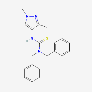 molecular formula C20H22N4S B4542224 N,N-dibenzyl-N'-(1,3-dimethyl-1H-pyrazol-4-yl)thiourea 