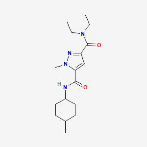 molecular formula C17H28N4O2 B4542247 N~3~,N~3~-diethyl-1-methyl-N~5~-(4-methylcyclohexyl)-1H-pyrazole-3,5-dicarboxamide 
