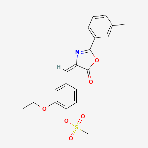 2-ethoxy-4-{[2-(3-methylphenyl)-5-oxo-1,3-oxazol-4(5H)-ylidene]methyl}phenyl methanesulfonate