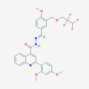 2-(2,4-dimethoxyphenyl)-N'-{4-methoxy-3-[(2,2,3,3-tetrafluoropropoxy)methyl]benzylidene}-4-quinolinecarbohydrazide