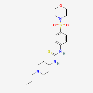 molecular formula C19H30N4O3S2 B4542282 N-[4-(4-morpholinylsulfonyl)phenyl]-N'-(1-propyl-4-piperidinyl)thiourea 