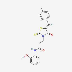 molecular formula C21H20N2O3S2 B4542300 N-(2-methoxyphenyl)-3-[5-(4-methylbenzylidene)-4-oxo-2-thioxo-1,3-thiazolidin-3-yl]propanamide 