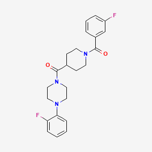 molecular formula C23H25F2N3O2 B4542302 1-{[1-(3-fluorobenzoyl)-4-piperidinyl]carbonyl}-4-(2-fluorophenyl)piperazine 