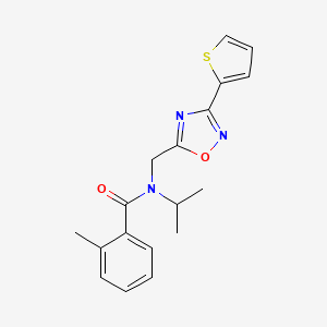molecular formula C18H19N3O2S B4542305 N-isopropyl-2-methyl-N-{[3-(2-thienyl)-1,2,4-oxadiazol-5-yl]methyl}benzamide 