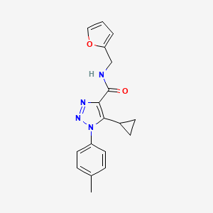 molecular formula C18H18N4O2 B4542330 5-cyclopropyl-N-(2-furylmethyl)-1-(4-methylphenyl)-1H-1,2,3-triazole-4-carboxamide 