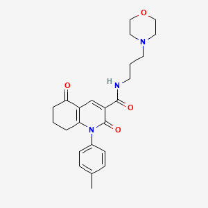molecular formula C24H29N3O4 B4542363 1-(4-methylphenyl)-N-[3-(4-morpholinyl)propyl]-2,5-dioxo-1,2,5,6,7,8-hexahydro-3-quinolinecarboxamide 