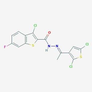 3-chloro-N'-[1-(2,5-dichloro-3-thienyl)ethylidene]-6-fluoro-1-benzothiophene-2-carbohydrazide