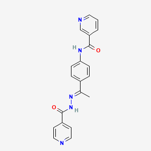 molecular formula C20H17N5O2 B4542371 N-[4-(N-isonicotinoylethanehydrazonoyl)phenyl]nicotinamide 